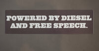 Powered By Free Speech Bumper Sticker