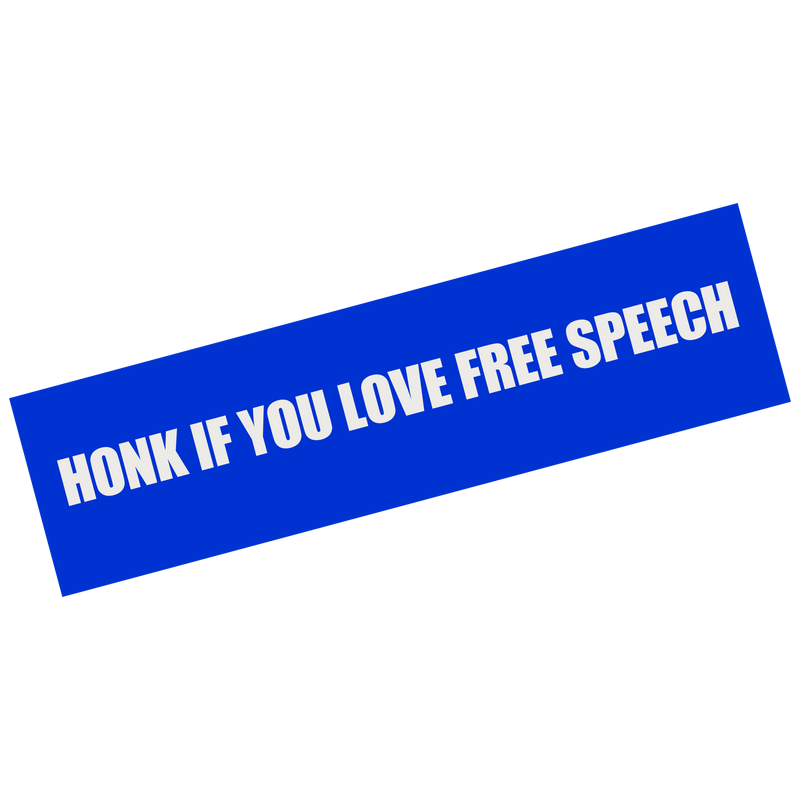 Honk If You Love Free Speech Bumper Sticker