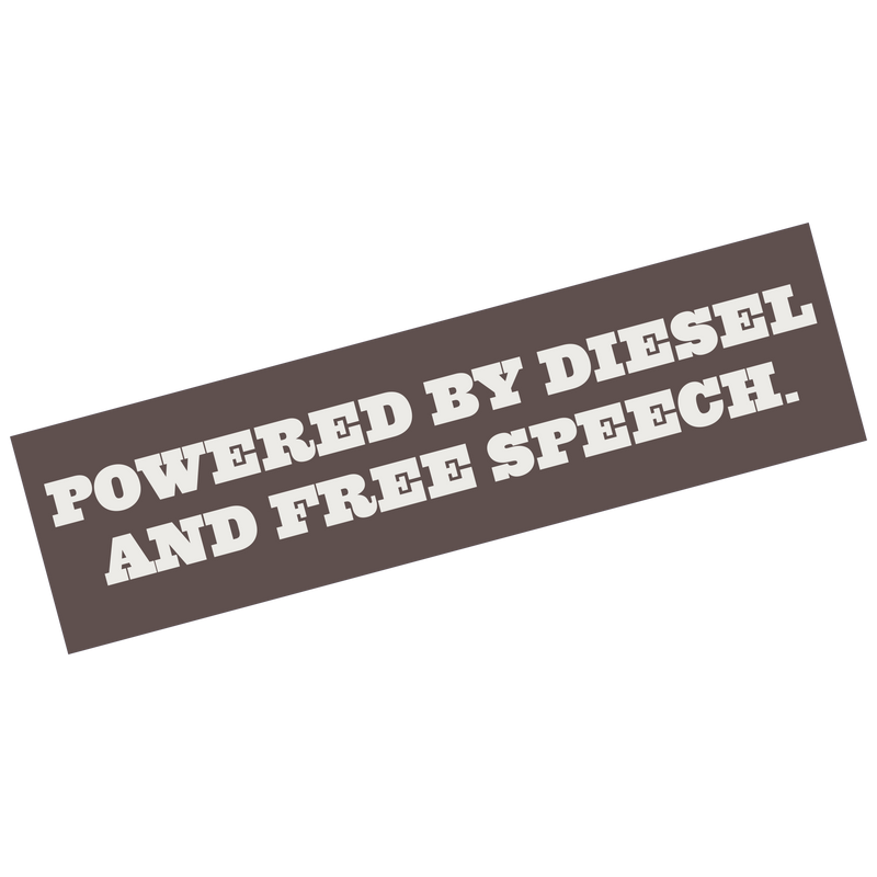 Powered By Free Speech Bumper Sticker